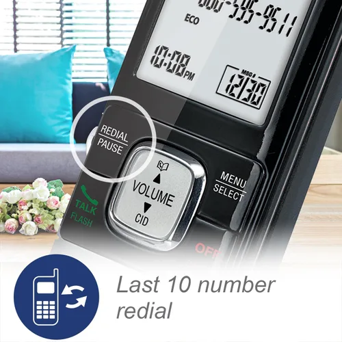 Miniatura 5 de Teléfono Vtech DECT 6.0 con identificador de llamadas / llamada en espera, plata / negro con 2 auriculares inalámbricos, Plateado 1 Auricular Plata