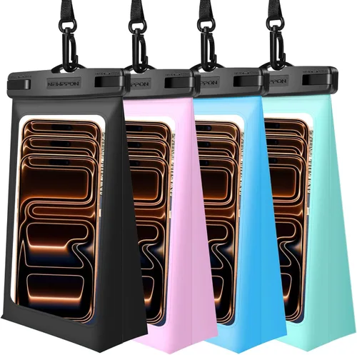 Miniatura 9 de Paquete de 4 bolsas flotantes impermeables para teléfono – Funda universal grande flotante a prueba de agua – Soporte flotante transparente