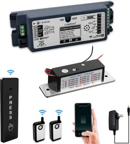 Miniatura 8 de Control de acceso WiFi de 2.4 GHz, 400 libras, fuerza de retención electromagnética, kit de sistema de bloqueo de puerta magnético eléctrico