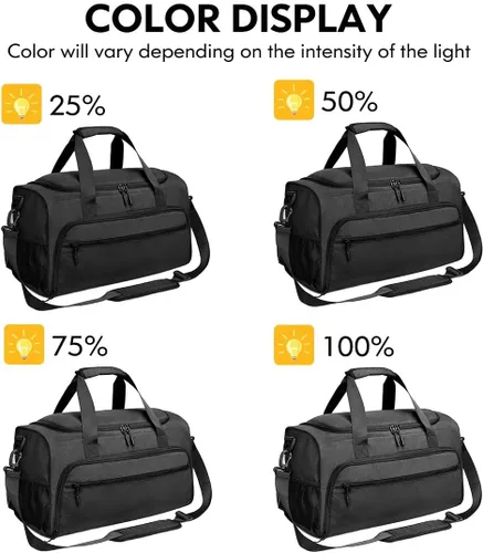 Miniatura 5 de Bolsa de gimnasio para hombres y mujeres, pequeña bolsa deportiva con bolsillo húmedo y compartimento para zapatos, bolsa de lona resistente al agua