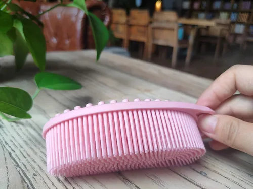 Miniatura 5 de Cepillo sensorial prémium para niños o autismo, limpiador corporal de silicona suave, cepillos de terapia ocupacional 2 en 1, esponja de silicona