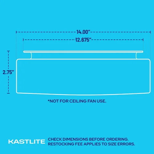 KastLite Lente de Tambor Acrílico Circline de 14" | Reemplazo de Pantalla de Lámpara Blanca, Cuello de Ajuste de 12.625"OD, 2.75"H | Cubierta de