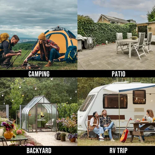 Miniatura 9 de ONLYFIRE GRILLS Plancha portátil de gas propano de 3 quemadores con carrito plegable y mesa auxiliar, parrilla de gas plana con tapa, para cocinar