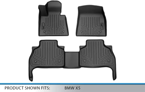 Miniatura 5 de SMARTLINER Juego de alfombrillas de piso de ajuste personalizado de 2 filas para BMW X5 40i 2019-2022