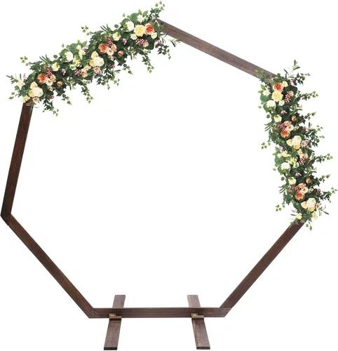Arcos de boda de madera para ceremonia, soporte de telón de fondo de arco de boda de 7.2 pies, soporte de arco de globo para ceremonia de boda,