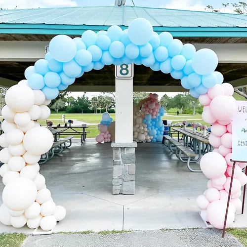 Miniatura 6 de Voircoloria - Globos azul bebé claro, paquete de 66 globos de 12 pulgadas de látex para fiestas para niños y niñas, para cumpleaños, baby shower, 16