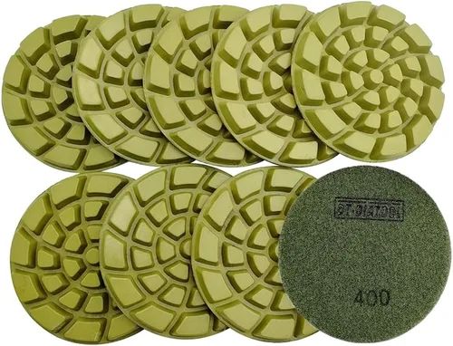 Miniatura 37 de DT-DIATOOL Almohadillas de pulido de diamante para piso, resina de terrazo, diámetro del suelo, grano de 4 pulgadas, 800 unidades, 6