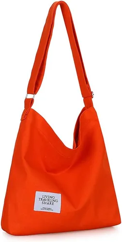 Miniatura 74 de Covelin - Bolsa de hombro informal de lona para mujer, estilo bohemio y retro, bolsa de mano, bolso cruzado, tamaño grande