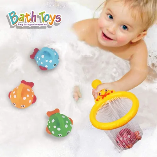 Miniatura 5 de Dwi Dowellin Juguetes de baño, juegos de pesca, ballenas de natación, juguete para la tina de baño, para niños pequeños, conjunto de peces