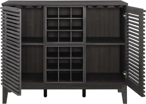 Miniatura 6 de Modway Render Mid-Century - Armario moderno para bar de vinos, color carbón, 17 x 46 x 37 pulgadas