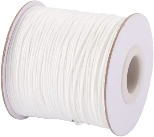 Miniatura 87 de Cheriswelry 90 yardas/rollo de 0.079 pulgadas, cordón encerado negro de poliéster coreano, joyería de cuentas, hilos para manualidades, cuerda