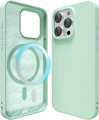 Miniatura 39 de oakxco Funda de silicona para iPhone 12 Pro Max, magnética, compatible con carga inalámbrica Magsafe, cubierta protectora de goma suave y delgada