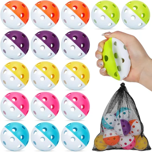 Miniatura 24 de Coopay Paquete de 18/36 pelotas de práctica de béisbol, bolas de entrenamiento de plástico, bolas de softball huecas ligeras para golpe