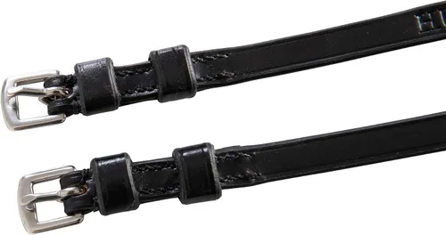 Miniatura 2 de Huntley Equestrian Correas de cuero resistentes y duraderas de alta calidad, cierre de hebilla de acero inoxidable, color negro