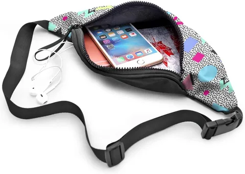 Miniatura 4 de Riñonera de moda con agujero para auriculares para hombres y mujeres, bolsa de cintura ajustable casual para viajes, fiestas, festivales