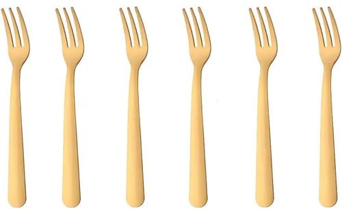 Buyer Star Juego de 24 tenedores dorados de 5.5 pulgadas para ostras, de acero inoxidable, tenedores de pastelería para restaurante, hotel,