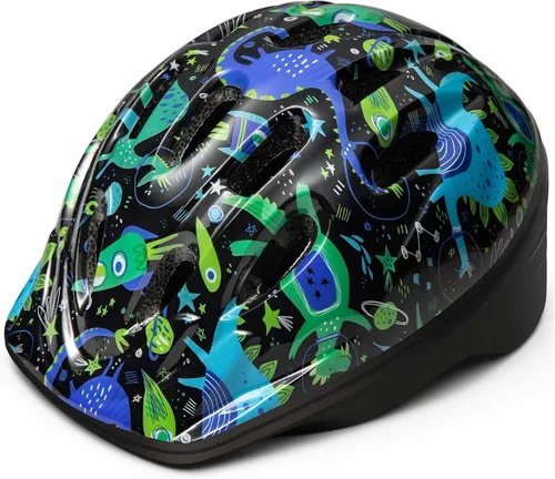 OutdoorMaster Casco de bicicleta para niños, desde niños pequeños hasta jóvenes, casco de seguridad ajustable de unicornio para niños (edad 3-15),