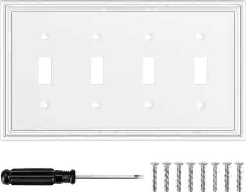 Miniatura 8 de Cubiertas blancas para enchufes de pared, placa decorativa moderna para interruptor de luz, cubierta de enchufe, placas de interruptor, cubierta