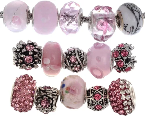 Miniatura 2 de RUBYCA - Pulsera de cristal tibetano con cuentas de cristal de Murano
