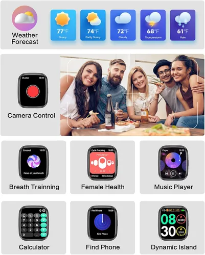 Miniatura 7 de Relojes inteligentes para hombres/mujeres, llamada Bluetooth de 1.75 pulgadas, reloj inteligente de voz AI, monitor de frecuencia cardíaca 24/7