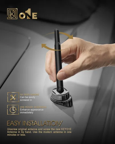 Miniatura 4 de KEYO1E - Antena corta compatible con Chevy Silverado 2500 3500 de 1999-2006 / Bobina de cobre interna para recepción optimizada de FM AM / Reemplazo