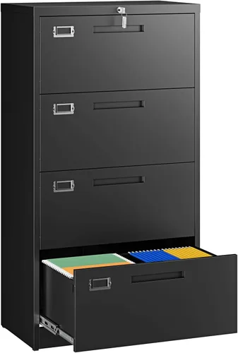 Miniatura 9 de Letaya Archivador de 2 cajones con cerradura, archivador lateral de metal para oficina en casa, tamaño carta/legal/A4