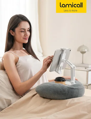 Miniatura 7 de Lamicall Soporte de almohada para tablet Kindle – [Brazo ajustable de 360°] [Suave y lavable] Soporte para iPad de regazo para iPad, accesorios
