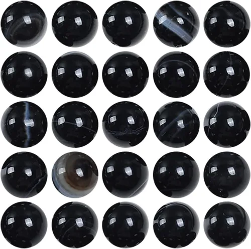 Miniatura 13 de Cuentas sueltas de ágata natural a rayas azules de 0.236 in Cuentas de piedra redondas para hacer pulseras joyería aprox. 62/pcs