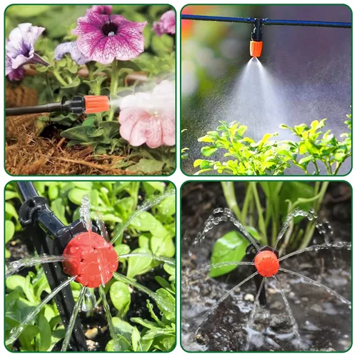 Miniatura 5 de Conjunto de tubos para riego, 1/4" equipo para riego nuevo / equipo de irrigación automática para invernadero y jardineros, juego de enfriamiento