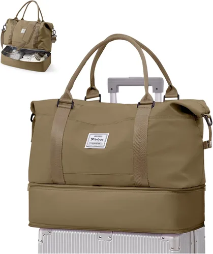 Miniatura 21 de VECAVE Bolsa de viaje para mujer, bolsa deportiva para gimnasio, E20-Púrpura profundo, Grande, Bolsa de viaje