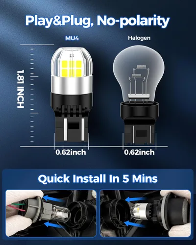 Miniatura 5 de Marsauto Bombillas LED 7440 7443, luces de marcha atrás, 300% más brillantes, 7441 7444 W21W T20, lámparas LED de repuesto para luces de freno