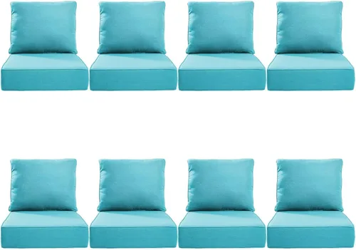 Miniatura 65 de Rilyson Cojines de patio para muebles de exterior, 22 x 24 pulgadas, respaldo alto y asiento profundo, cojín de exterior para sillas de patio, sofá