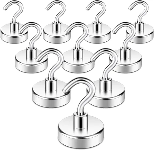 Miniatura 36 de NEOSMUK - Ganchos magnéticos de alta resistencia con imán de neodimio extrafuerte para colgar en refrigerador, caja de herramientas, crucero o Azul