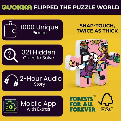 Miniatura 2 de QUOKKA Rompecabezas de 1000 piezas para adultos y adolescentes – Rompecabezas de Jigsaw para adultos con giros desérticos, secretos ocultos