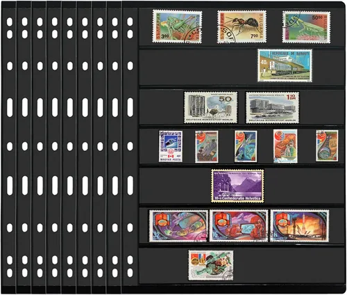 Miniatura 7 de MUQING Páginas de sellos de 1 fila para álbum de sellos, 30 hojas para coleccionar sellos, libro de carpetas