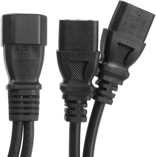 Miniatura 5 de Paquete de 2 cables de cable adaptador de corriente C14 a 2 x C13 para servidor UPS