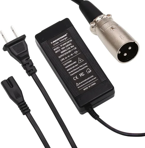 Cargador de 54.6V 48V XLR Cargador de repuesto 54.6 voltios Salida 1.5A para batería de litio eléctrica de 48 V 13S 12Ah 15Ah 48 voltios Salida XLR