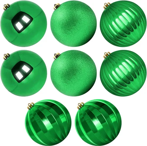 Miniatura 20 de Benjia Adornos de Navidad para Exteriores de Tamaño Extra Grande, Bolas de Plástico Gigantes y Grandes que no se Rompen para Colgar en Césped, Rojo