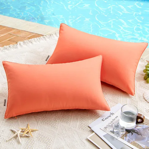 Miniatura 43 de MIULEE - Juego de 2 fundas de almohadas decorativas para exteriores, impermeables, cuadradas, para jardín, para cenador de primavera, tienda de Negro