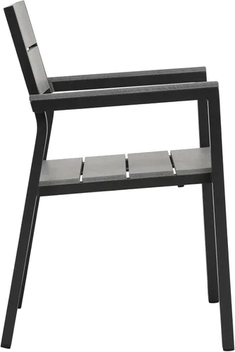 Miniatura 4 de Modway Sillas de dos brazos de aluminio para patio al aire libre de Maine en gris marrón