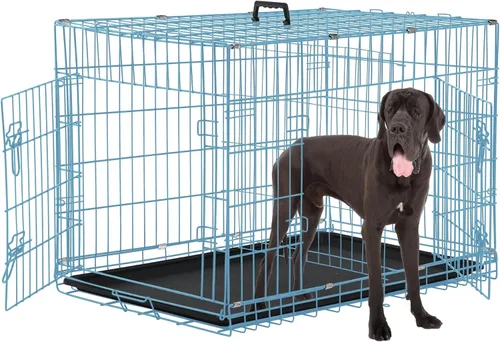 Miniatura 6 de Jaulas extra grandes de 48 pulgadas para perros medianos, jaula plegable XXL de doble puerta para perros grandes, jaulas para perros para interiores