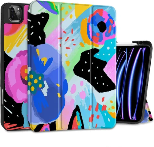 Miniatura 16 de MEEgoodo para iPad Pro M2 12.9 Funda 6ª/5ª/4ª/3ª Generación 2022 2021 2020 2018 con Soporte para Lápiz, Funda para Tablet con Parte Trasera de TPU