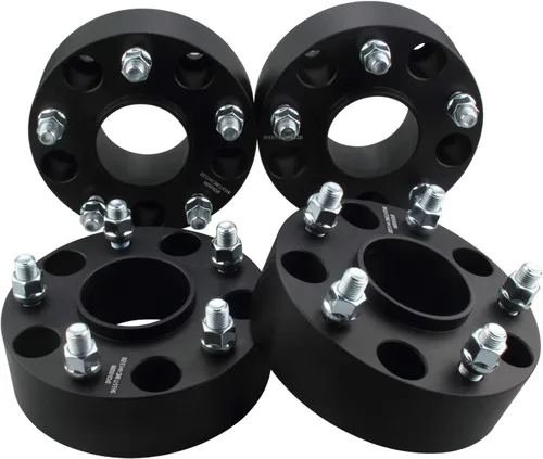 4 unidades de espaciadores de rueda bujecéntricos negros 5x4.5 5x114.3 de 2 pulgadas con 12x1.25 pernos 66.1 de diámetro de buje compatibles con