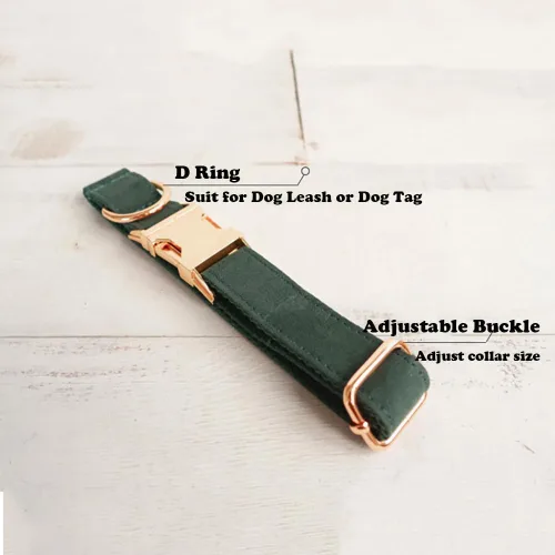 Miniatura 4 de Collar de perro con corbatín Love Dream, Collares de perro de terciopelo con hebilla de corbatín desmontable de metal, Collares de corbatín suaves
