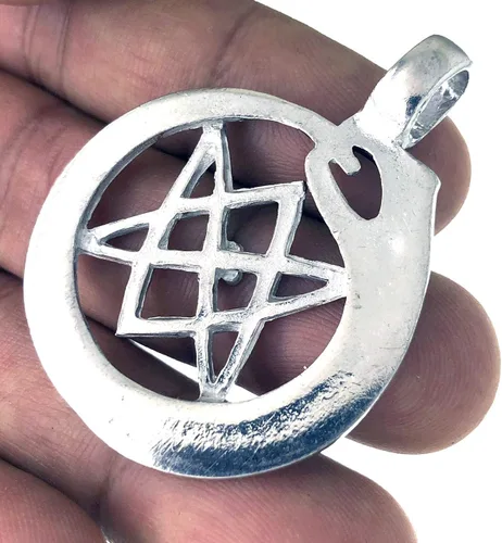 Miniatura 7 de Celtic VIking Jewelry Ouroboros unicursal Dragón Serpent Naga Bakunawa Pagan Peltre Collar con colgante para hombre de buena suerte amuleto