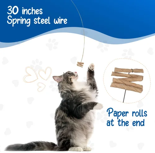 Miniatura 4 de Cat Dancer Juguete interactivo para gatos, diversión y fitness para tu amigo peludo, rollo de papel atractivo unido con alambre de acero flexible