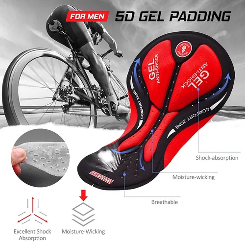 Miniatura 4 de Lixada 5D - Pantalones cortos de ciclismo para hombre acolchados transpirables de secado rápido