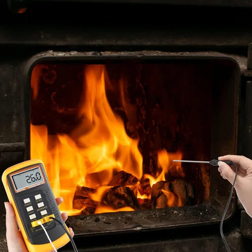 Miniatura 6 de Termómetro digital de termopar de 2 piezas tipo K HVAC de doble canal con 8 termopares de medición de temperatura máxima/min, -50 ~ 2,372.0 °F