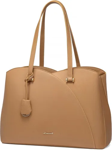 Miniatura 21 de LOVEVOOK Bolso de mano para laptop para mujeres, bolsos de trabajo, bolso para laptop para maestros, bolso de computadora de cuero, carteras Negro