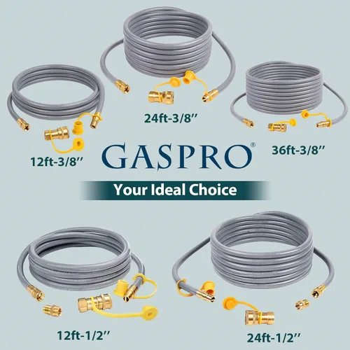 Miniatura 8 de GASPRO Manguera de gas natural de 1/2 pulgada de diámetro interior, manguera de gas natural de baja presión con conexión rápida, para Weber